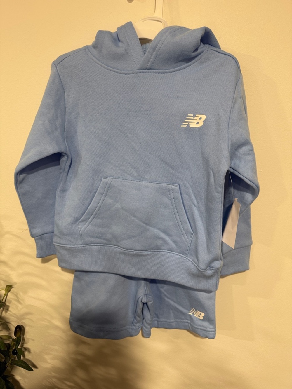 New Balance Light Blue Hoodie & Shorts Set for Kids